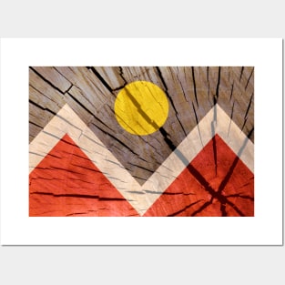 Wood flag of Denver Posters and Art